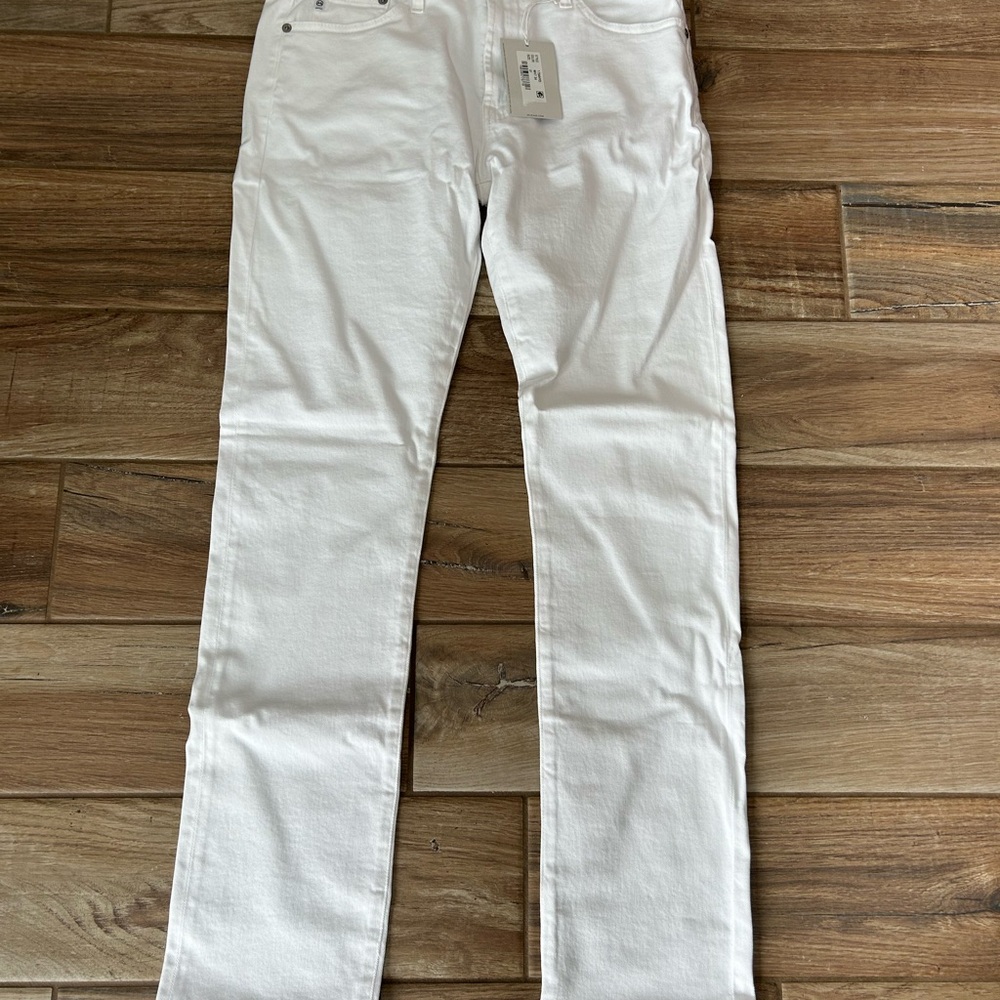 AG Adriano Goldschmied Men's Slim Straight Jeans in White